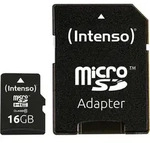 Intenso Class 10 - Flash-Speicherkarte (microSDHC/SD-Adapter inbegriffen) - 16 G...