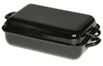 Riess Bratpfanne mit Deckel 37x26cm Schwarz Emaille