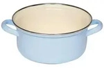 Riess Kasserolle mit Chromrand &Oslash;18cm 1,6L Pastell Blau Emaille
