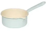 Riess Stielkasserolle mit gro&szlig;em Ausguss &Oslash;14cm 0,8L Pastell T&uuml;rkis Emaille