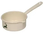 Riess Stielkasserolle mit gro&szlig;em Ausguss ⌀14cm 0,8L Hirsch Gr&uuml;n Emaille