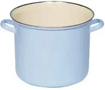 Riess Topf mit Chromrand &Oslash;24cm 8L Pastell Blau Emaille