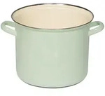 Riess Topf mit Chromrand &Oslash;22cm 6L Pastell Nilgr&uuml;n Emaille