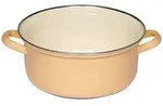 Riess Kasserolle mit Chromrand &Oslash;20cm 2L Pastell Goldgelb Emaille