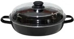 Riess Classic Schmorpfanne &Oslash;28cm mit Glasdeckel Emaille Schwarz