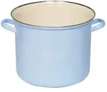 Riess Topf mit Chromrand &Oslash;18cm 3L Pastell Blau Emaille