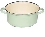 Riess Kasserolle mit Chromrand &Oslash;22cm 3L Pastell Gr&uuml;n Emaille