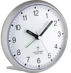 TFA - Wecker - rund - Quarz - Schreibtisch - Silber