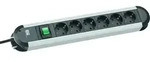 Bachmann Steckdosenleiste PRIMO ALU, 6-fach, schwarz, 2,0m, mit Schalter