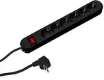 Bachmann Steckdosenleiste SMART 6-fach, schwarz 5,0m, mit Schalter