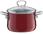 Riess Fleischtopf mit Glasdeckel &Oslash;16cm 2,0 Liter Emaille Nouvelle Rosso extra...
