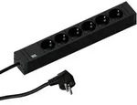 Bachmann Steckdosenleiste CONNECT LINE 6-fach, schwarz, 2,0m, ohne Schalter