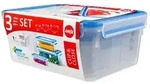 EMSA Frischhaltedosenset Clip & Close 1 Liter/2,3 Liter /3,7 Liter 3 teilig blau