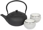 BREDEMEIJER Tee-Set Gusseisen/Porzellan Shanxi 1 Liter schwarz 3teilig