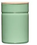 Riess Vorratsdose mit Eschenholzdeckel &Oslash;8cm 0,49L Green Emaille