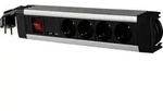 REV Steckdosenleiste 4-fach + KS USB SupraLine Schalter schwarz