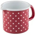 Riess Schnabeltopf ⌀10cm 3/4L P&uuml;nktchen Rot Emaille