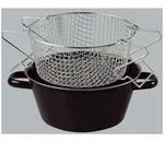 Riess Pommes-Frites Pfanne mit Einsatz &Oslash;20cm Schwarz Emaille