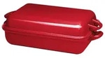 Riess Bratpfanne mit Deckel 37x26cm Rot Emaille
