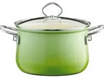 Riess Fleischtopf mit Glasdeckel &Oslash;24cm 6 Liter Emaille Nouvelle Smaragd
