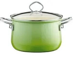 Riess Nouvelle Fleischtopf mit Glasdeckel Smaragd&Oslash;16cm 1.5 Liter Emaille...