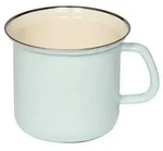 Riess Topf mit Chromrand &Oslash;14cm 1,5L Pastell T&uuml;rkis Emaille