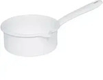Riess Stielkasserolle Emaille mit grossem Ausguss 14 cm 0,75 Liter Classic Wei&szlig;