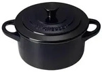 Le Creuset MINI COCOTTE SCHWARZ GL&Auml;NZEND