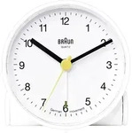 Braun BNC001 - Wecker - rund - Quarz - Schreibtisch - wei&szlig;