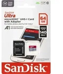 SanDisk Ultra microSDXC A1 64GB 140MB/s Adapt.SDSQUAB-064G-GN6MA