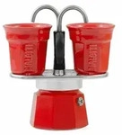 Bialetti Mini Express Kaffeemaschine rot 2tz + 2 Tassen