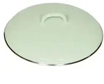 Riess Deckel mit Chromrand &Oslash;22cm Pastell Nilgr&uuml;n Emaille