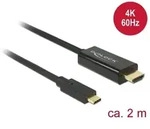 Delock Kabel USB Type-C&trade; Stecker > HDMI-A Stecker DP-Alt Mode 4K 60 Hz 2 m schwa