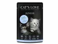Sparpaket Cat's Love Junior Kalb Pur mit Eierschalen & Lachsöl 24x85g Beutel