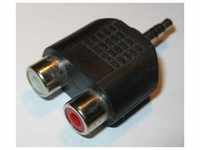 Goobay Cinch Adapter, AUX Klinke 3,5 mm Stecker zu 2x stereo Buchse