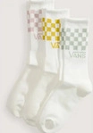 VANS VN000QBU-GRV-S, VANS CLASSIC CHECK CREW ROX 3er Pack Socken 2027 dusty gold - S