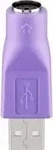 Goobay Usb 2.0 Adapter, Usb-a Stecker > Ps/2 Buchse (violett, F&uuml;r Kombo Tastatur)