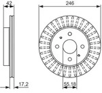 BOSCH Bremsscheibe 0986479769 bel&uuml;ftet 246mm 17mm f&uuml;r Subaru DAIHATSU