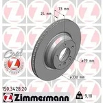 ZIMMERMANN Bremsscheibe 150342820 Vorderachse bel&uuml;ftet 330mm 24mm f&uuml;r BMW