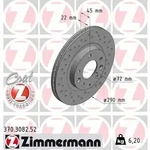 ZIMMERMANN Bremsscheibe SPORT COAT Z 370308252 Vorderachse Gelocht 290mm 22mm f&uuml;r