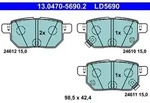 ATE Bremsbelagsatz, Scheibenbremse 13047056902 f&uuml;r TOYOTA LEXUS