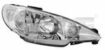 TYC Hauptscheinwerfer 206155052 H7/H7 rechts f&uuml;r Peugeot