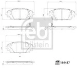 FEBI BILSTEIN Bremsbelagsatz, Scheibenbremse 184437 Vorderachse f&uuml;r MAZDA