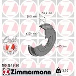 ZIMMERMANN Bremstrommel 100164920 Hinterachse f&uuml;r VAG