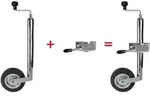 LAS AUTO UND CAMPINGZUBEH&ouml;R St&uuml;tzrad mit Halter 48mm, vollgummirad 10617