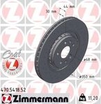 ZIMMERMANN Bremsscheibe 470.5418.52 Vorderachse Gelocht 350mm 30mm f&uuml;r RENAULT