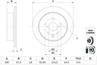 BOSCH Bremsscheibe 0 986 479 G64 bel&uuml;ftet 290mm 18mm f&uuml;r LEXUS