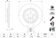 BOSCH Bremsscheibe 0 986 479 G99 bel&uuml;ftet 370mm 24mm f&uuml;r BMW