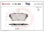BREMBO Bremsbelagsatz, Scheibenbremse P 54 063 f&uuml;r MITSUBISHI (GAC)