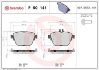 BREMBO Bremsbelagsatz, Scheibenbremse P 50 141 f&uuml;r Mercedes